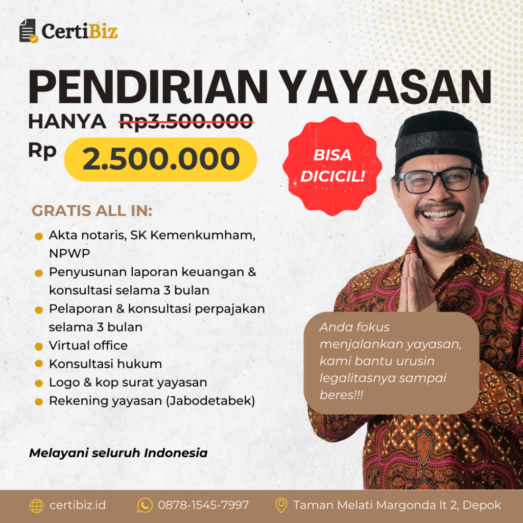 Jasa Pendirian Yayasan September